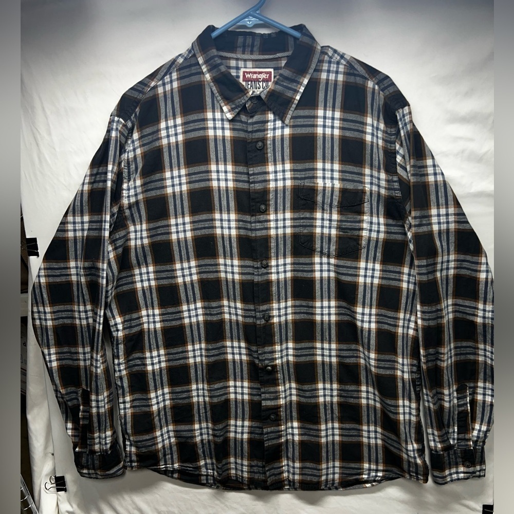 Wrangler Jeans Co. Mens‎ Large Western Shirt  Long Sleeve Plaid